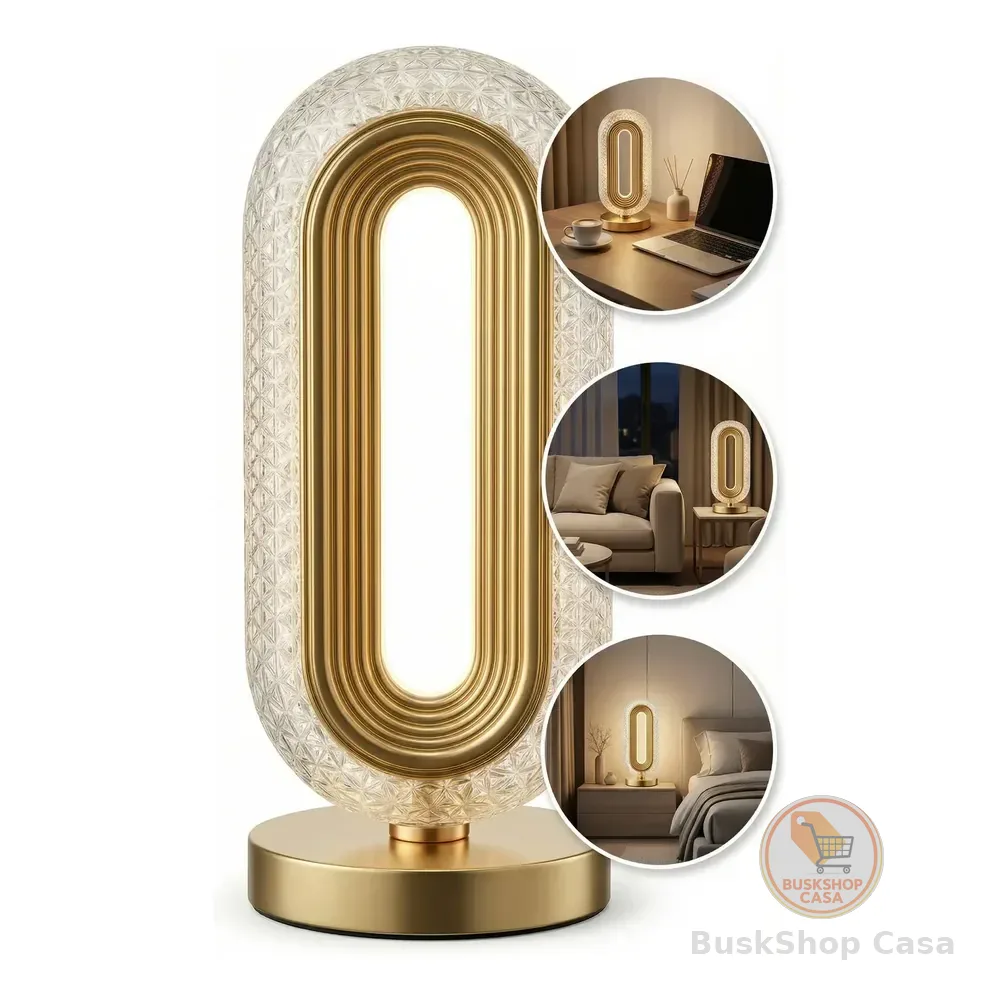 Luminária Abajur Mesa Cabeceira Led Criativa Recarregável Dourado 127/220v