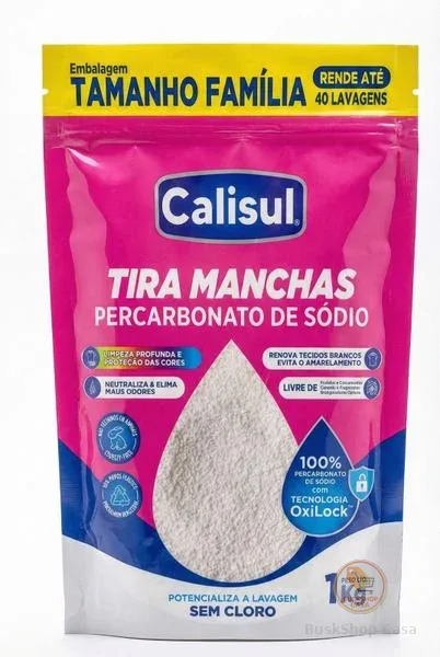 Percarbonato de sódio Calisul Puro TIRA MANCHAS Roupas Brancas e Coloridas 1 kg