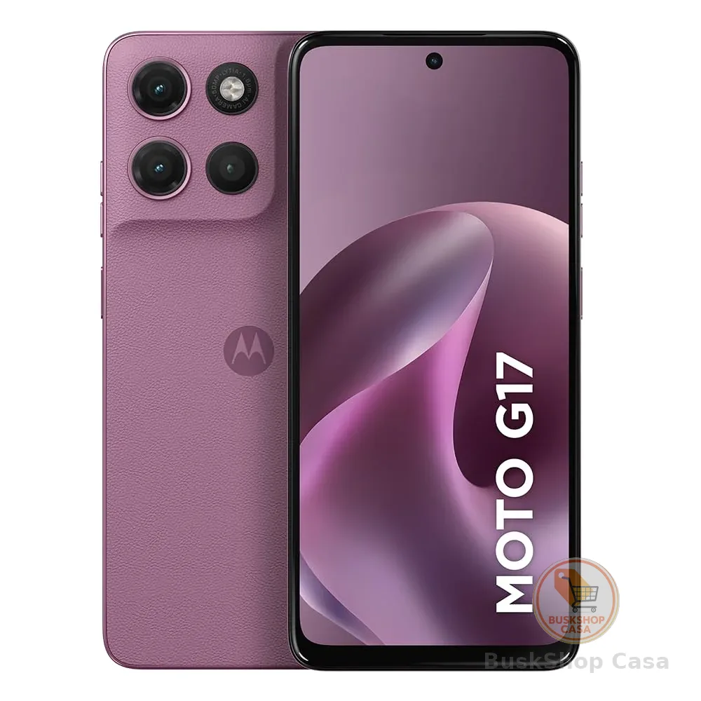 Smartphone Motorola Moto G17 4G - 256GB 12GB (4GB RAM + 8GB RAM Boost) camera 50MP Sony Lytia 600, tela FHD+ 60hz, bateria 5200 mAh - Rosa