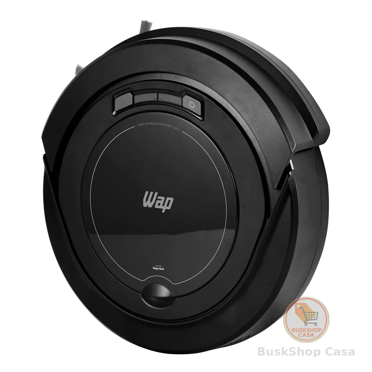 Aspirador de Pó Robô WAP ROBOT W90 3 em 1 | Automático, 250ml, Sistema Antiqueda, Rodas Emborrachadas, 30W, 3,6VDC, Bivolt