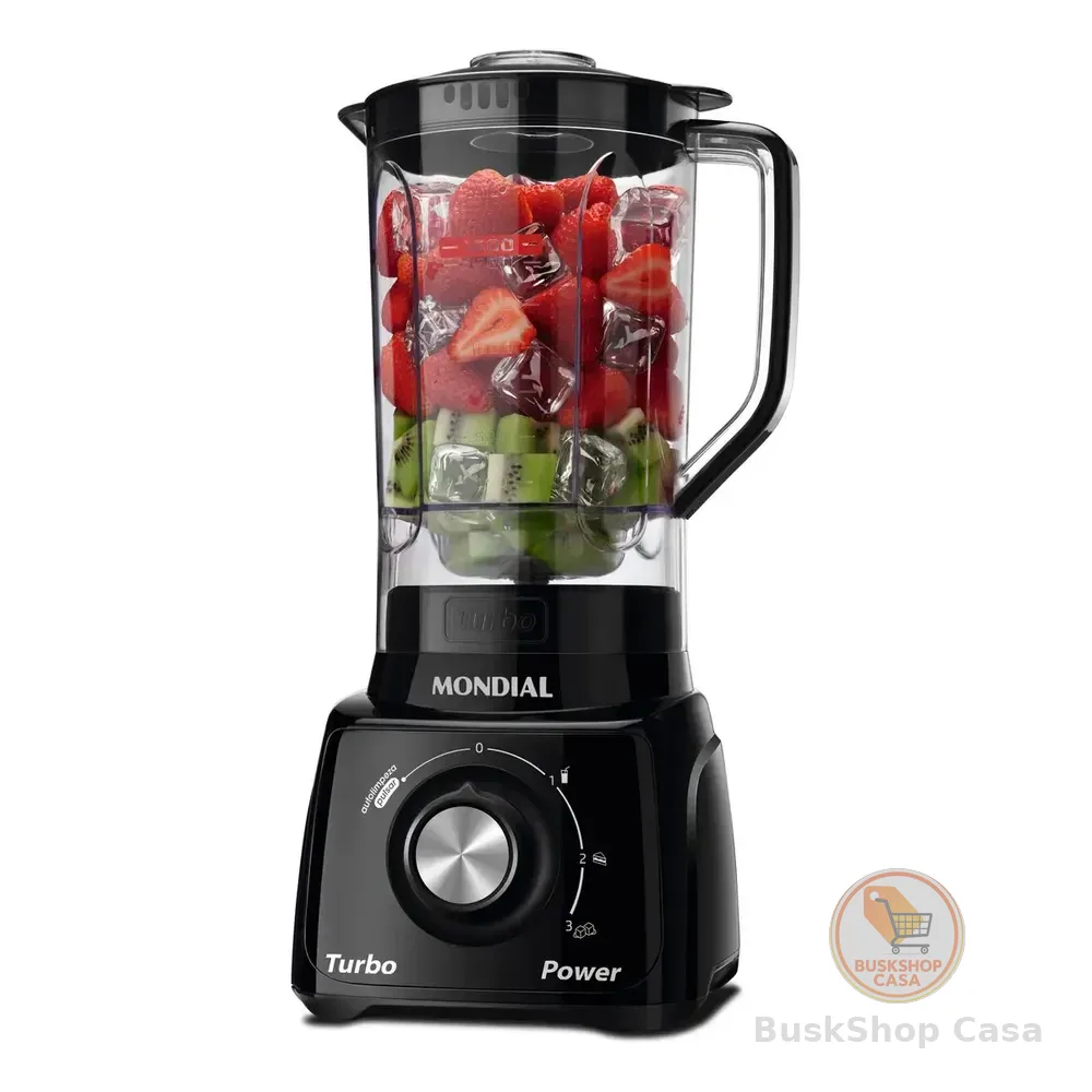 🧡 Liquidificador Turbo Power Mondial 550w - L-99 Fb Preto 127v