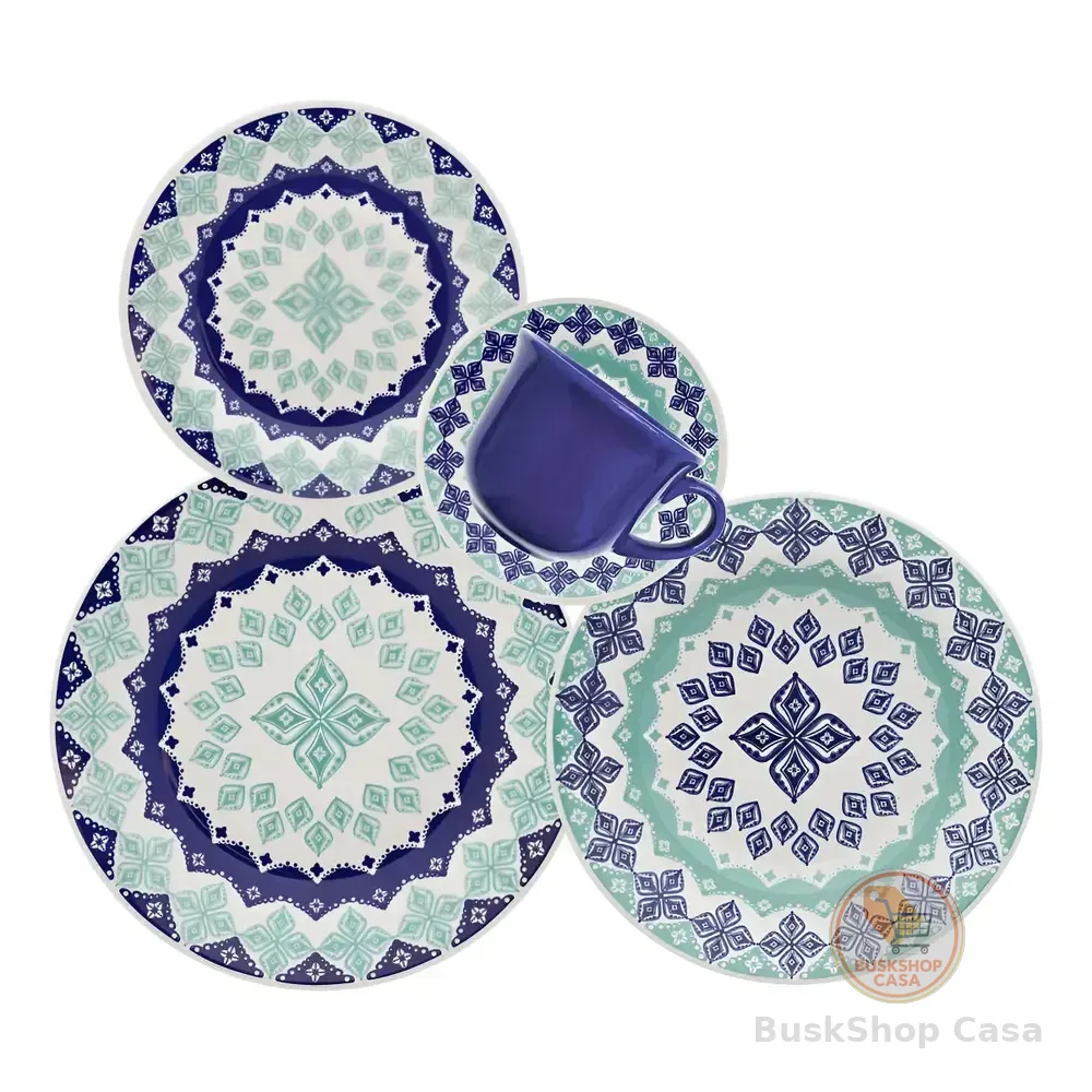Aparelho De Jantar Oxford Cerâmica Lola 20 Pç Cor Estampado
