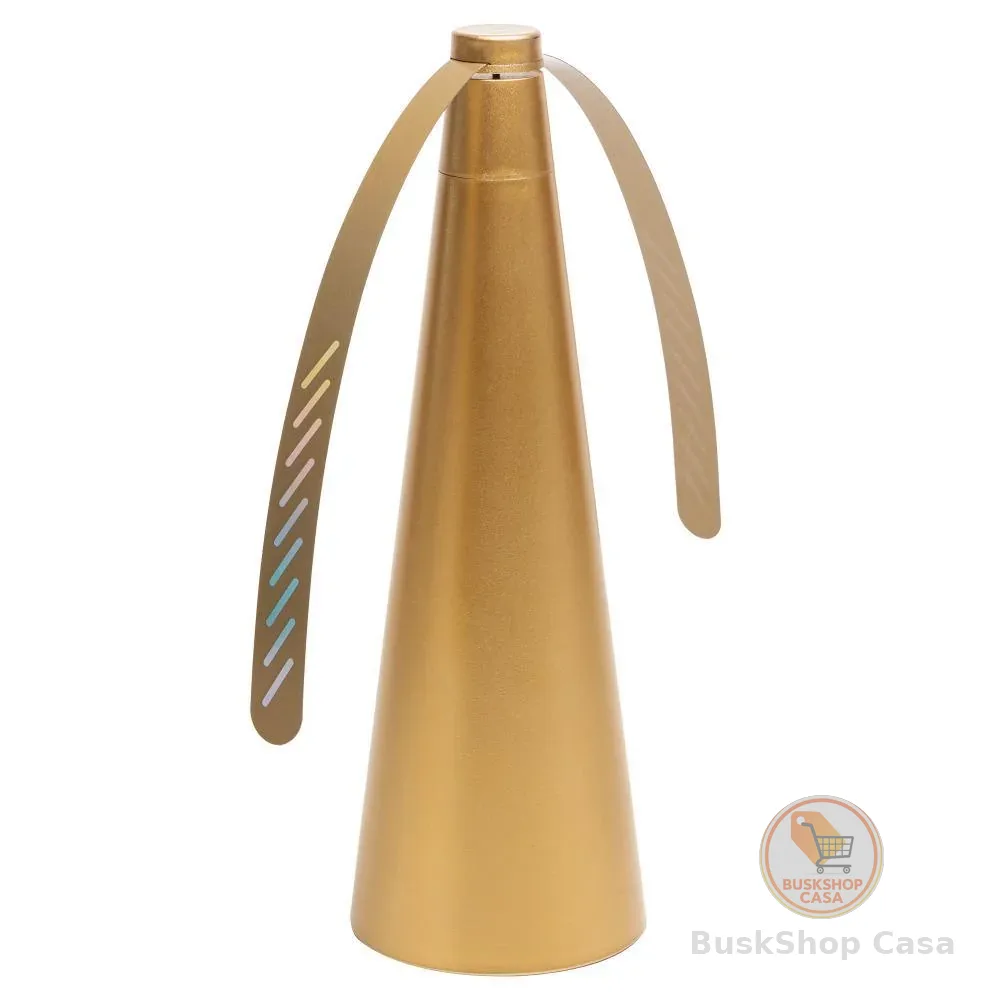 🧡 Ventilador Repelente de Mesa  24,5cm Dourado Plástico Pilhas – Lyor