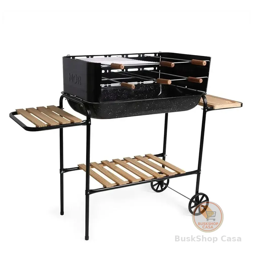 Mor Churrasqueira Rodeio Bacia Esmaltada Preto/branco