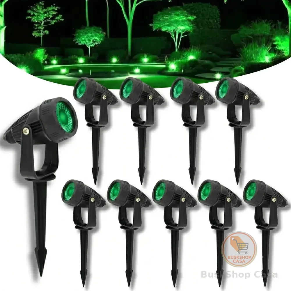Kit 10 Luminária Espeto Jardim Super Led 7w Ip65 Prova Dágua