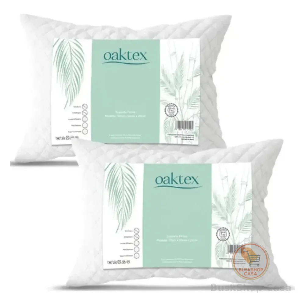 Kit C/2 Travesseiros Luxo Matelado Fibra Antialérgica 50x70 Branco