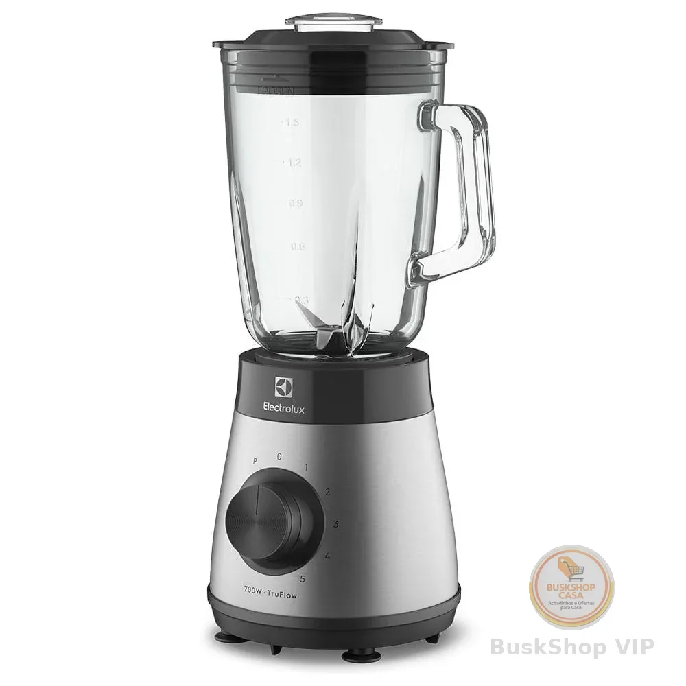 Liquidificador Electrolux 700w 1,5L Experience com Copo de Vidro e Tecnologia TruFlow™  Cor Inox Preto (EBS30)