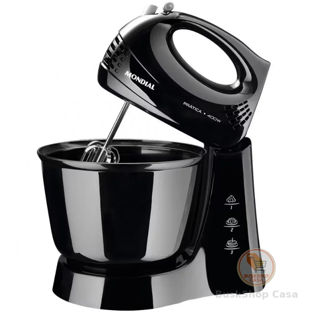 🧡 Batedeira  Prática Black B-44 com 3 Velocidades Mondial