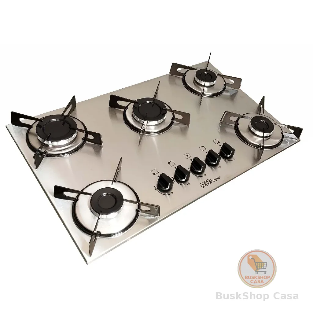 Fogão Cooktop A Gás 5 Bocas Inox 304