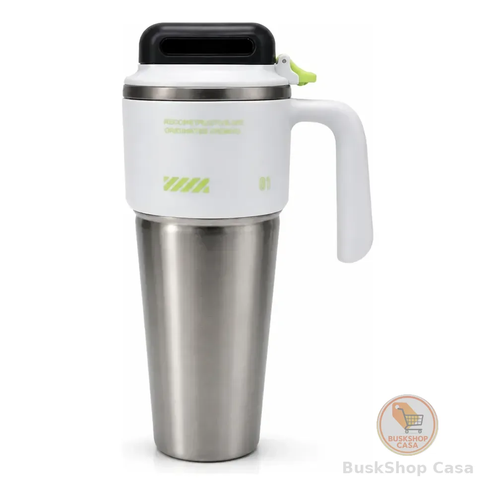 Garrafa Copo Alça Térmico 1l Aço Inoxidável Click Rapido Cinza