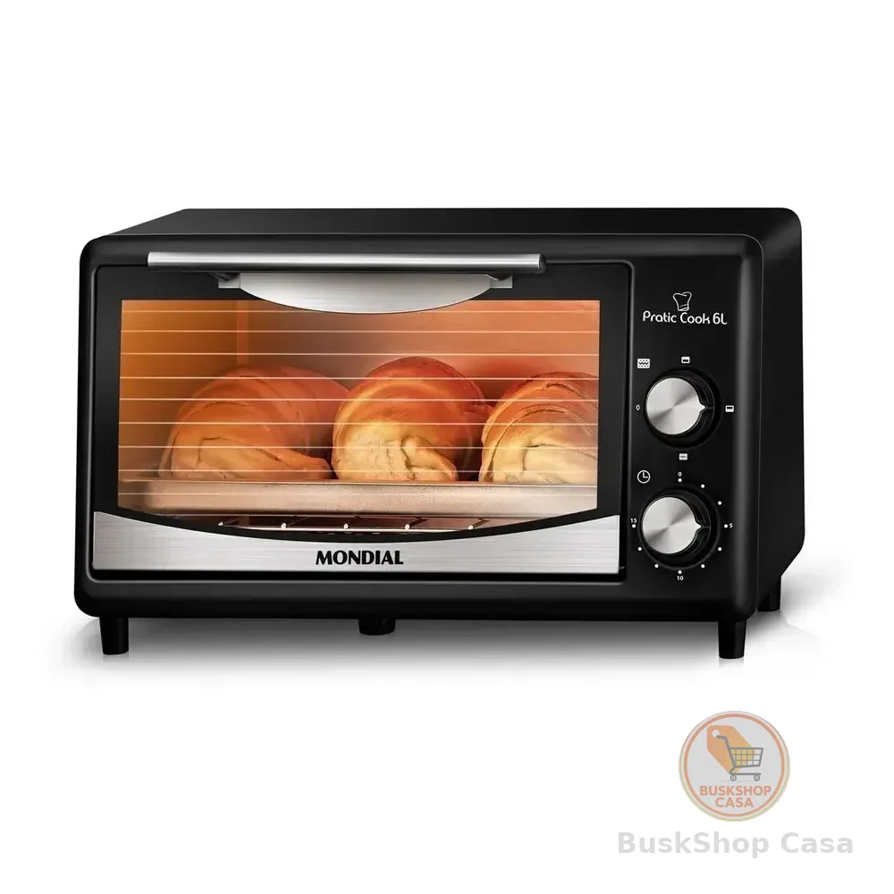 Forno De Bancada Elétrico Mondial Pratic Cook Fr-09 6l Preto/inox 127v