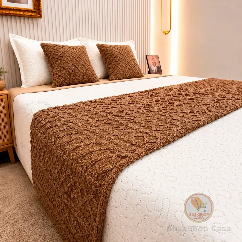 Kit Peseira Para Cama 3 Peças 2 Capas de Almofadas Decorativa Flannel Fofinho Macio Casal Queen King