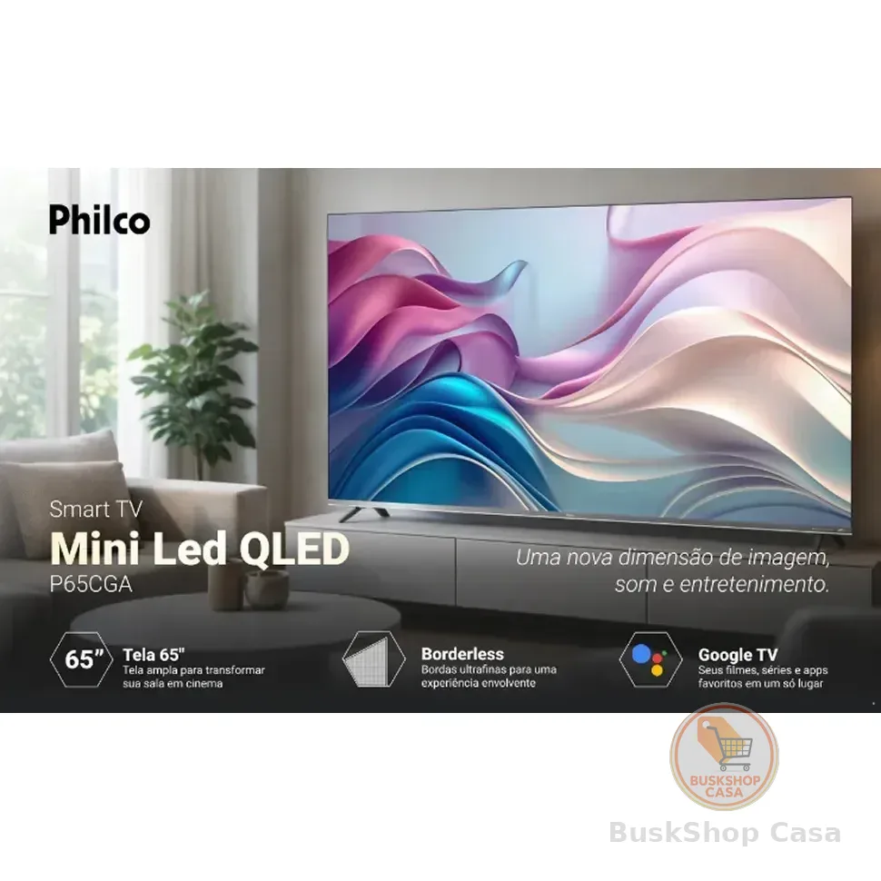 Smart Tv Philco 65 P65cga Qled Mini Led Quantum 4k Uhd Google Tv Wifi Bluetooth 110/220v