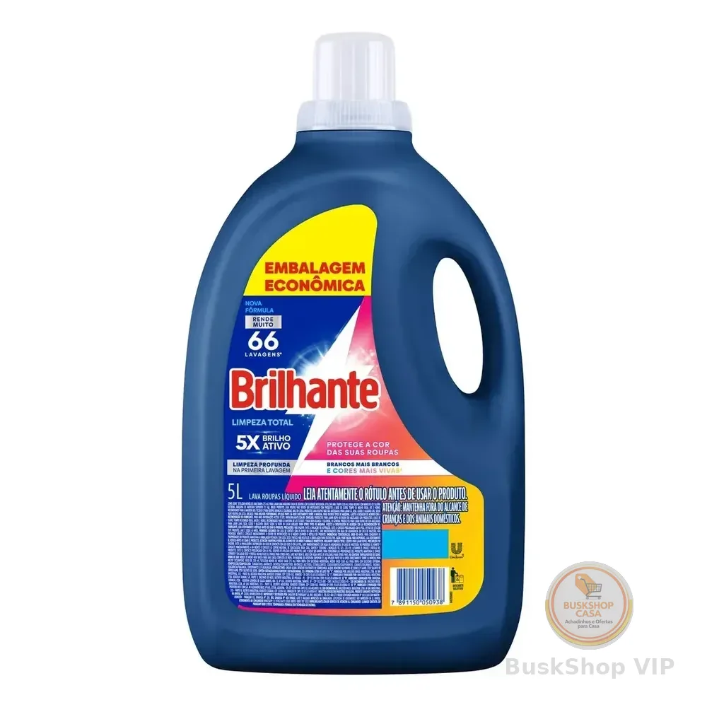 Brilhante Lava Roupas Líquido Limpeza Total 5 L