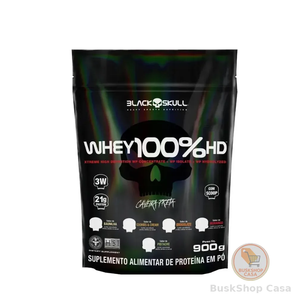 Whey 100% Hd Refil 900g Black Skull