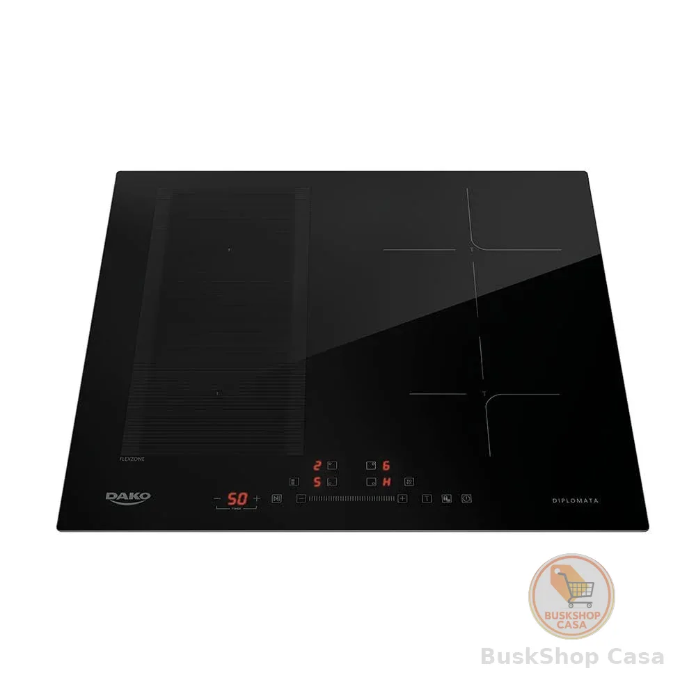 Cooktop de Indução 4 Bocas Preto com Zona Flexível Dako Diplomata 220V