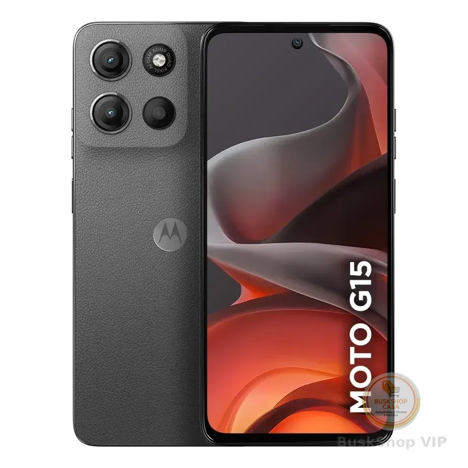 Smartphone Motorola Moto G15 - 256gb 12gb (4gb Ram+8gb Ram Boost) E Camera 50mp Com Ai E Night Vision Bateria De 5200 Mah Tela Fhd+ 6.7 Com Superbrilho Nfc - Grafite