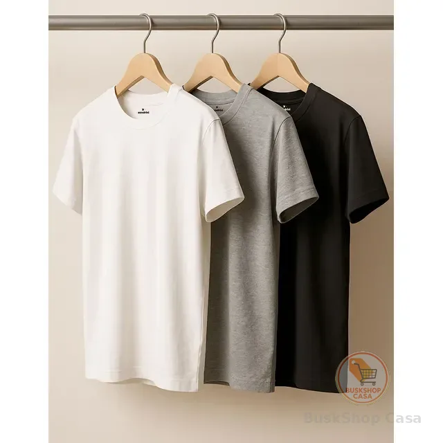 🛍️Kit 3 Camisetas Algodão Dia Dia Sandrini Básica Conforto