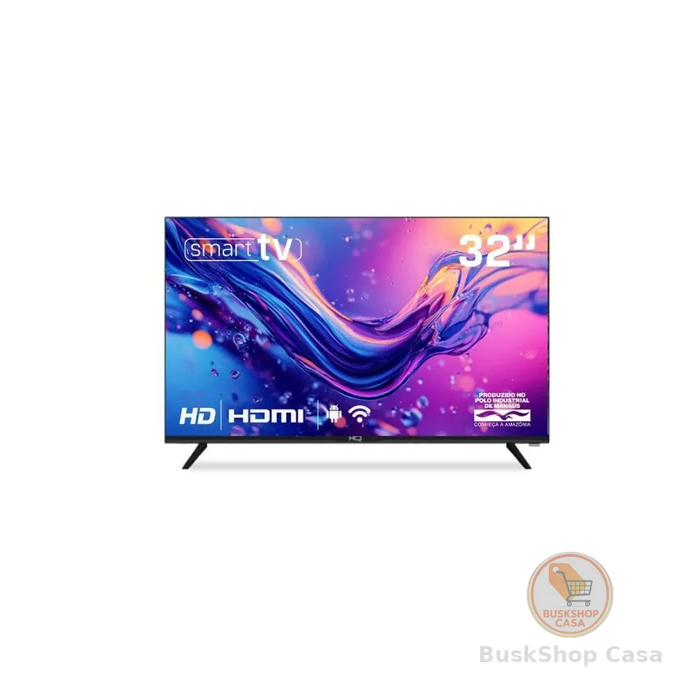 Smart TV HQ 32" HD tela sem bordas Androind 12 design slim HQS32NKHM