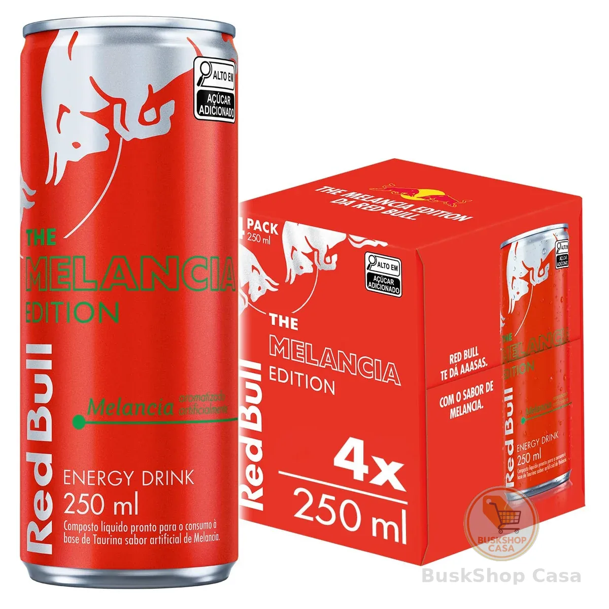 Red Bull Energético, Melancia, 250ml, 4 latas