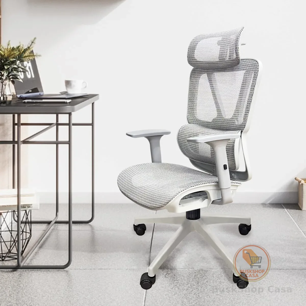Cadeira de Escritório Ergonômica Python Fly em Malha - Lombar Integrada Fixa, Assento Arejado, Braços 3D, 150kg