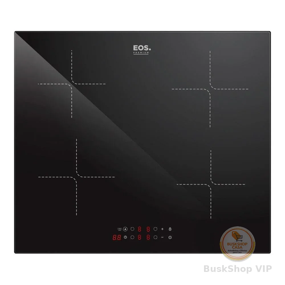 Cooktop de Indução 4 Bocas Eos com Painel Touch Preto 7200w Eci04ep3 220v