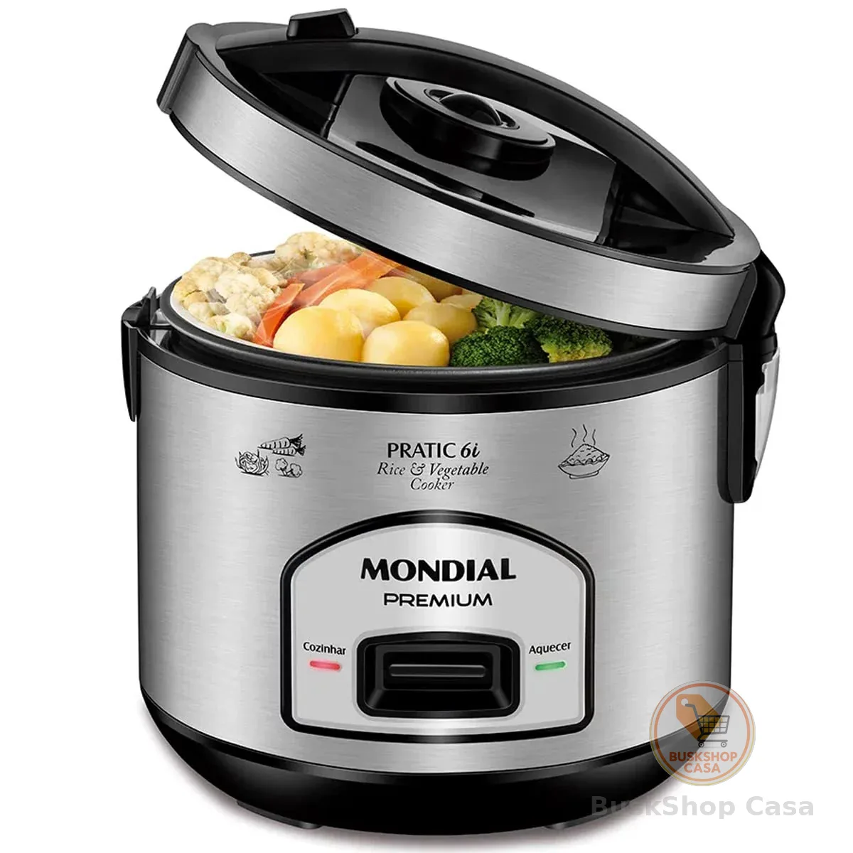 Panela Elétrica de Arroz Mondial Pratic Rice Inox 127V