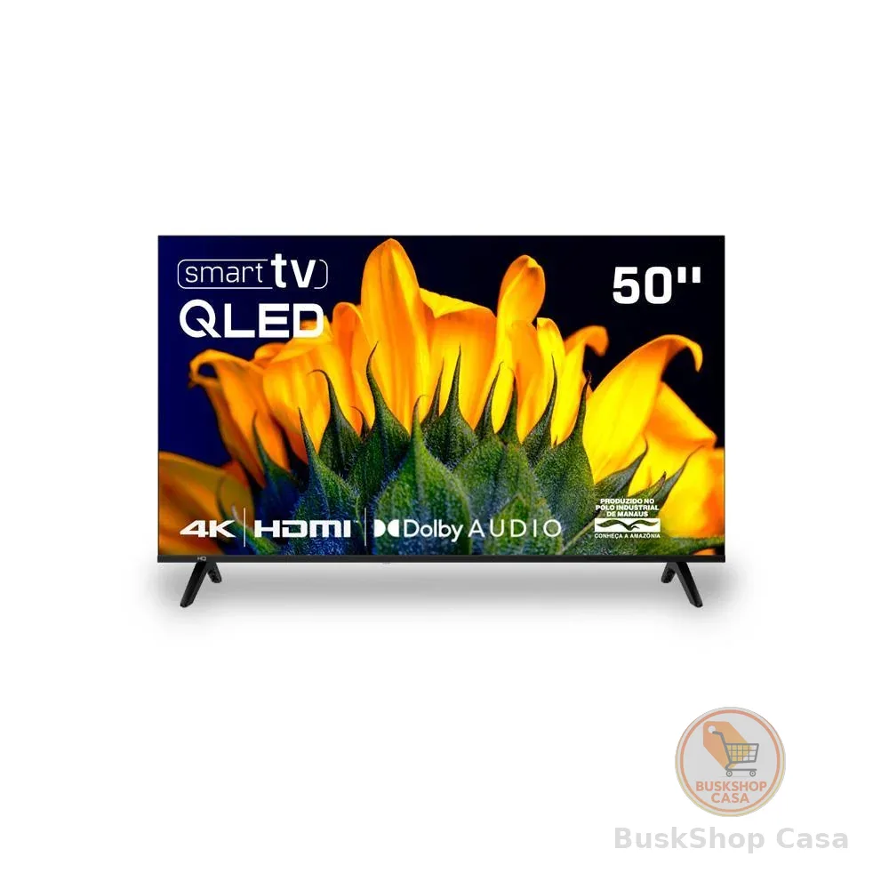 Smart TV HQ QLED 50 Polegadas HQ-QLED50SM 4K Wi-Fi Bluetooth, Dolby Audio, Apps, Netflix, YouTube e Prime Video, 3 HDMI