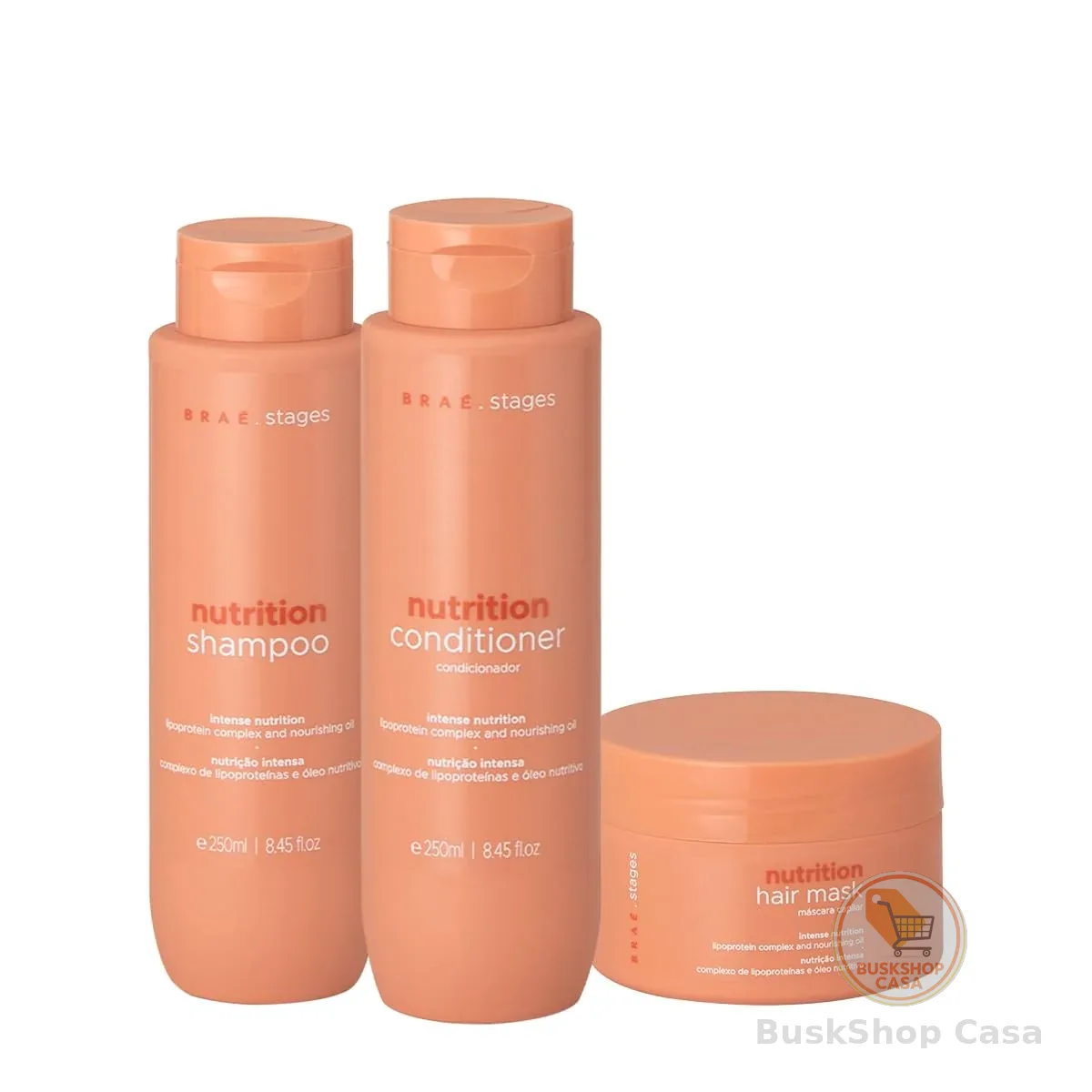 Kit Braé Stages Nutrition Home Care (3 Produtos): Cabelos Nutridos e Saudáveis com Tratamento Profissional