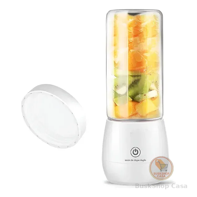 Mini Liquidificador Portátil Vidro 6 Lâminas Suco Gelo 500ml