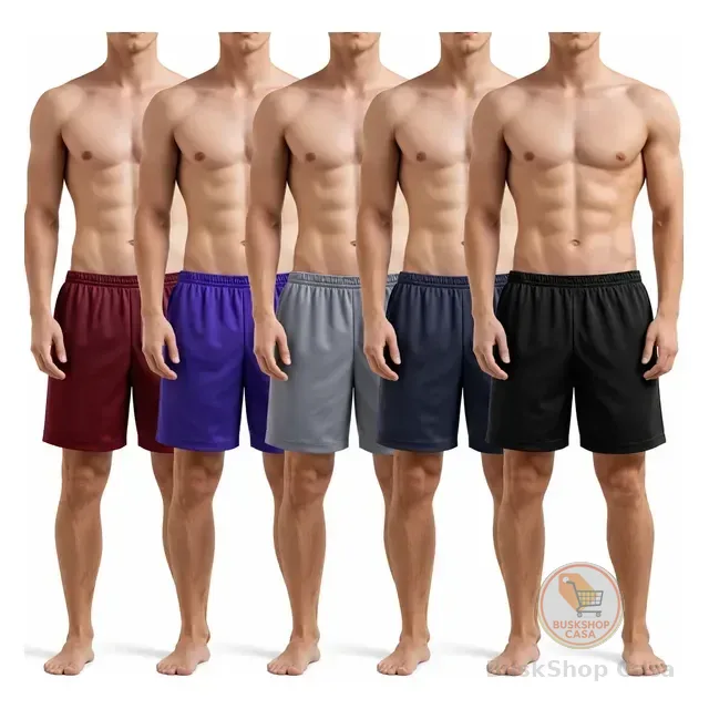 🧡 Kit 5 Shorts Masculino Sport ​Academia Futebol Cor Aleatório