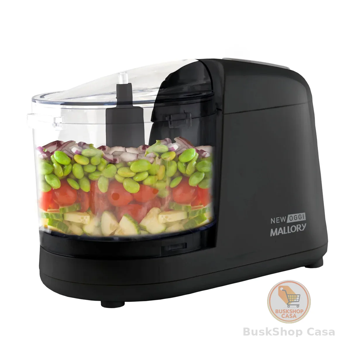 Mini Processador Mallory New Oggi – 150W, 350ml, Corte, Trituração e Moagem, Pés Antiderrapantes, Sistema de Segurança - 127V