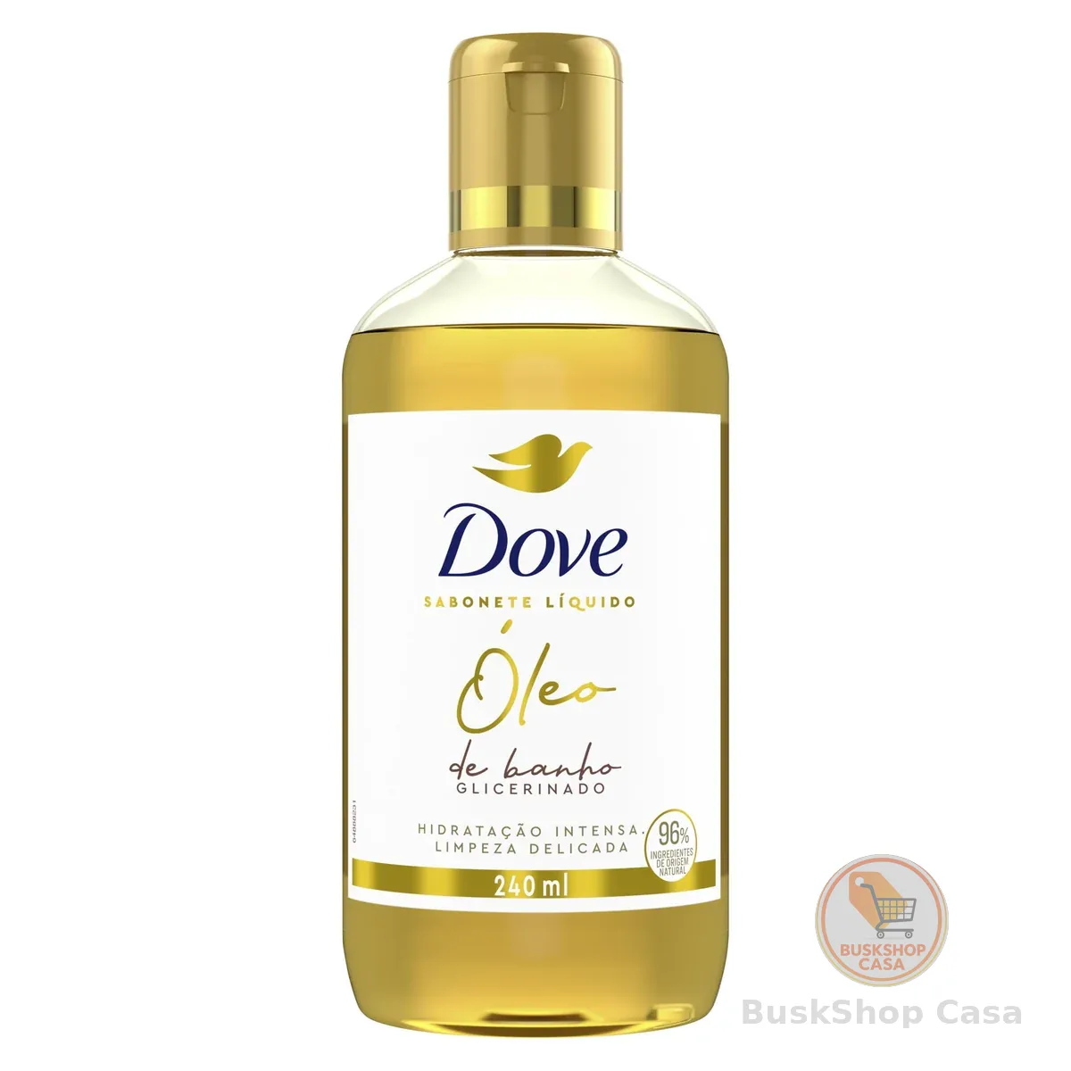 Dove Óleo de Banho Hidratação Intensa e Limpeza Delicada, Glicerinado com 96% Ingredientes de Origem Natural 240 ml
