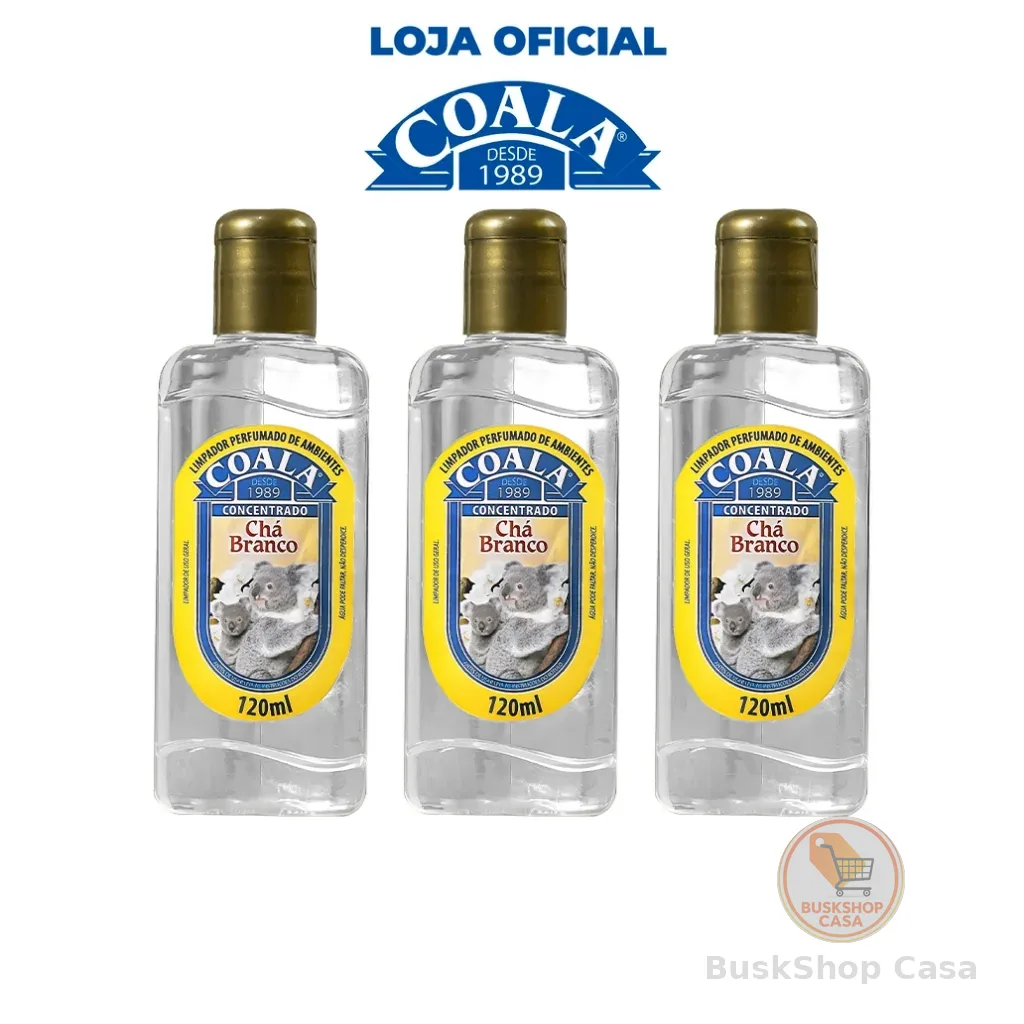 Combo 3 Limpadores Coala Chá Branco 120 ml