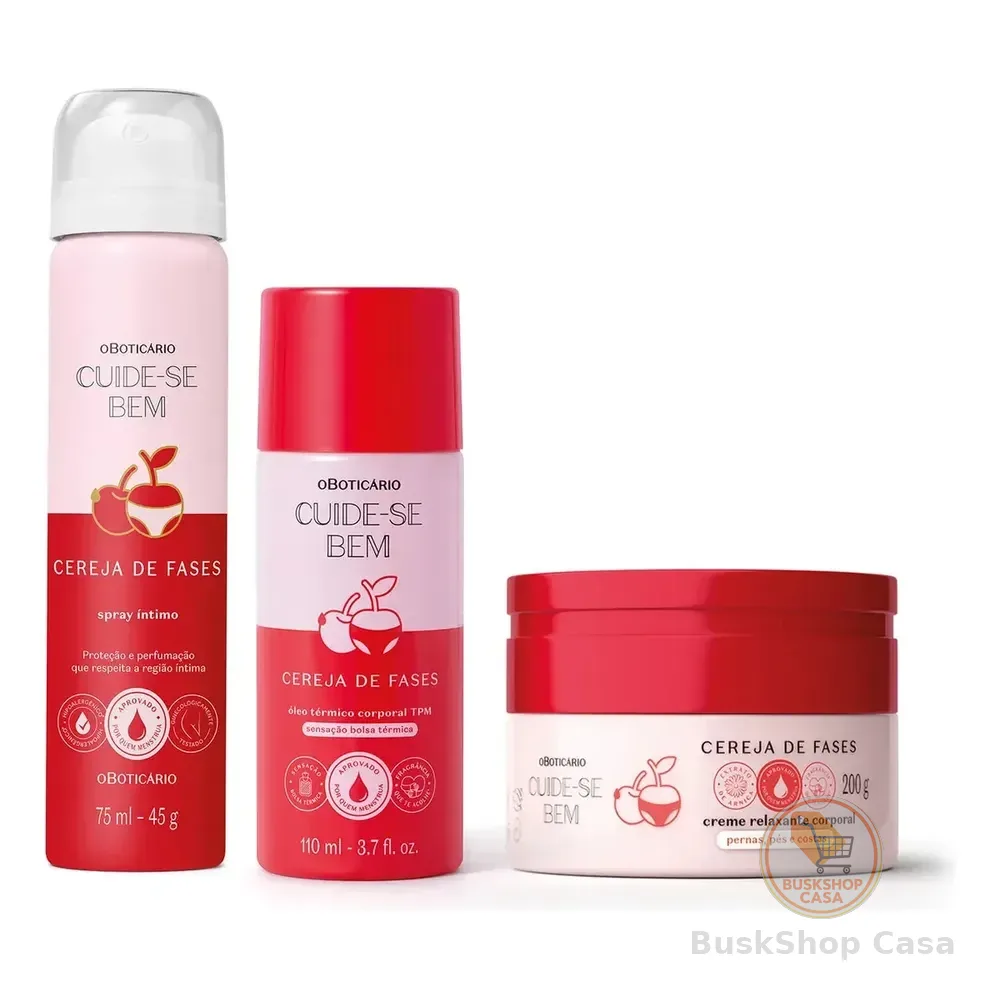 Combo Cuide-se Bem Cereja De Fases: Creme Relaxante Corporal