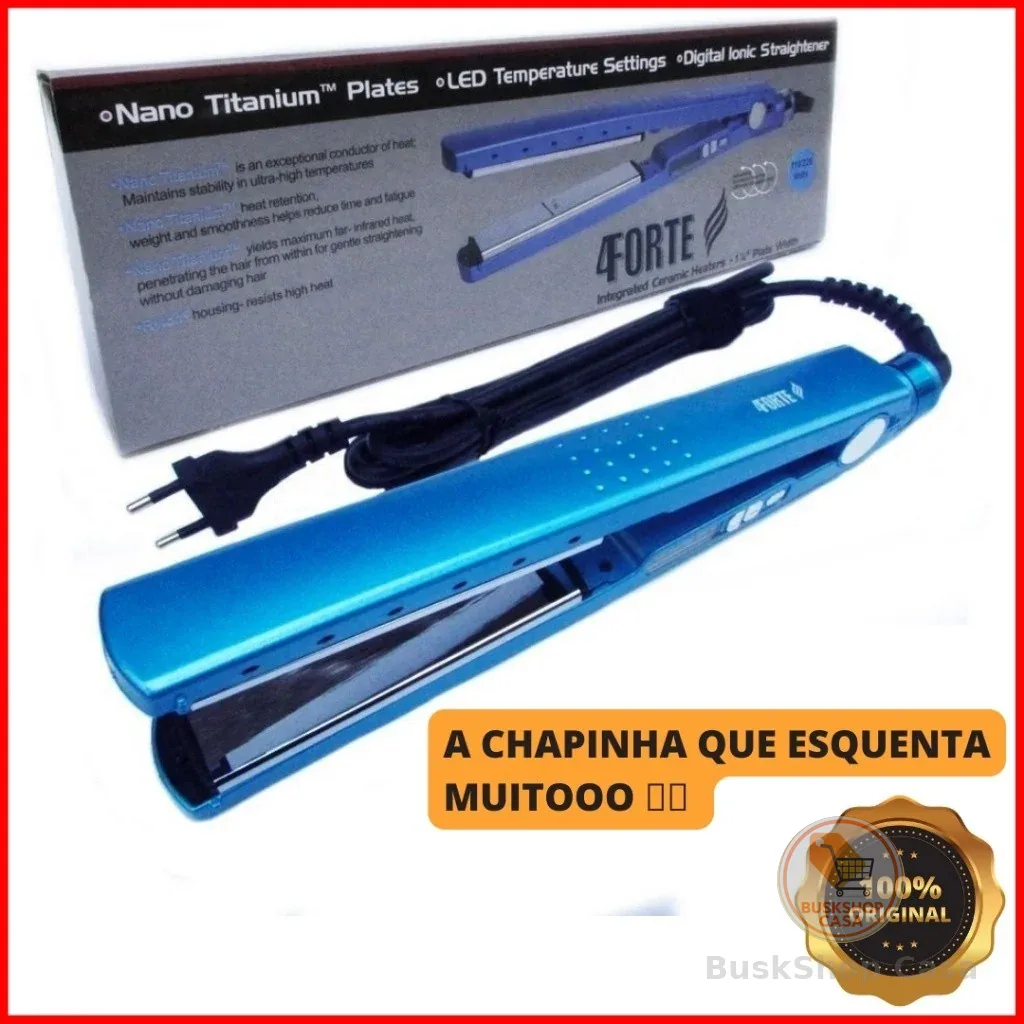 Chapinha Profissional Nano Titanium 450°f Prancha Alisador Progressiva de Cabelo Bivolt 110V/220V