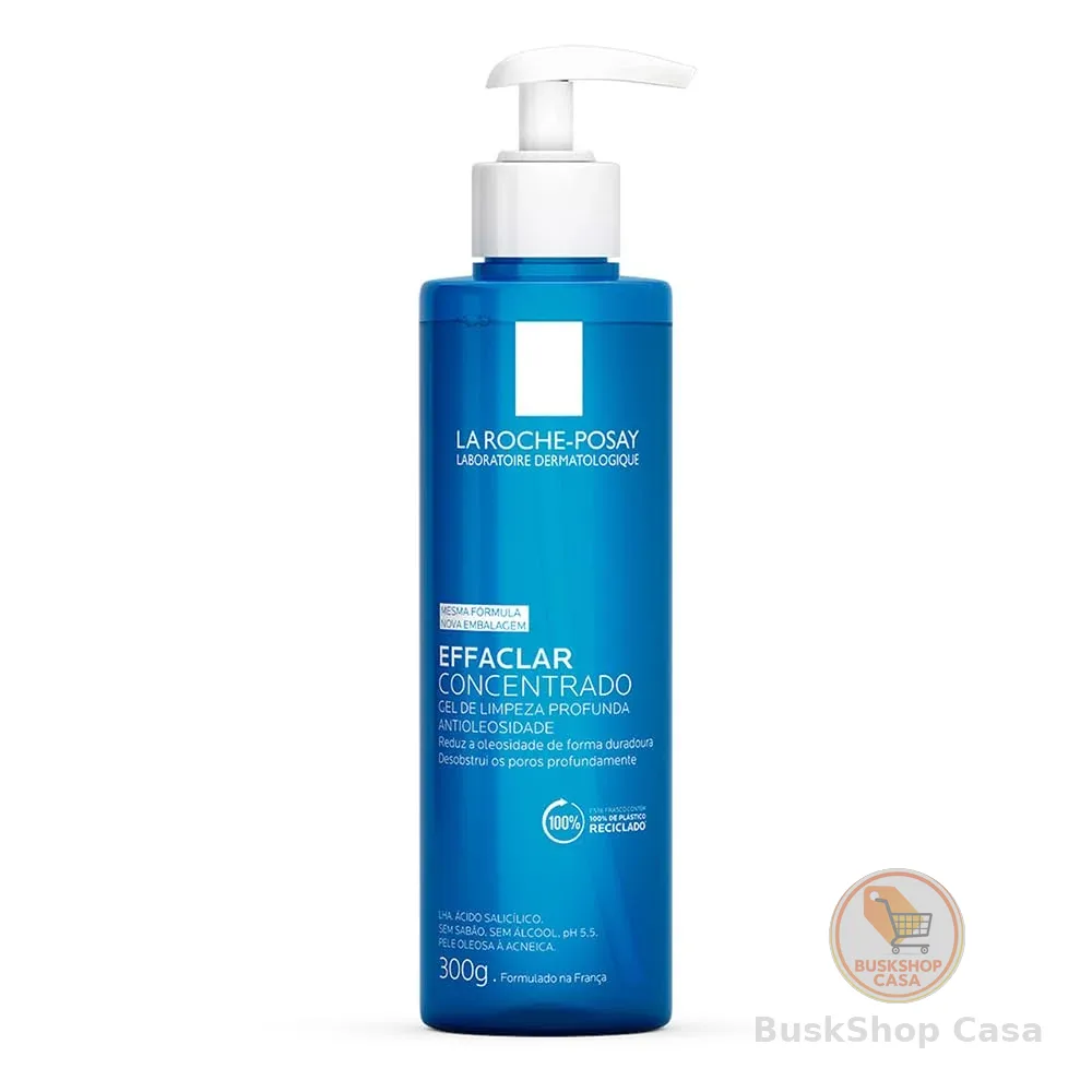 La Roche-Posay Effaclar Gel de Limpeza Facial Antiacne Concentrado com Ácido Salicílico, Zinco e LHA, Limpeza Profunda, Reduz Oleosidade e Desobstrui os Poros, 300ml