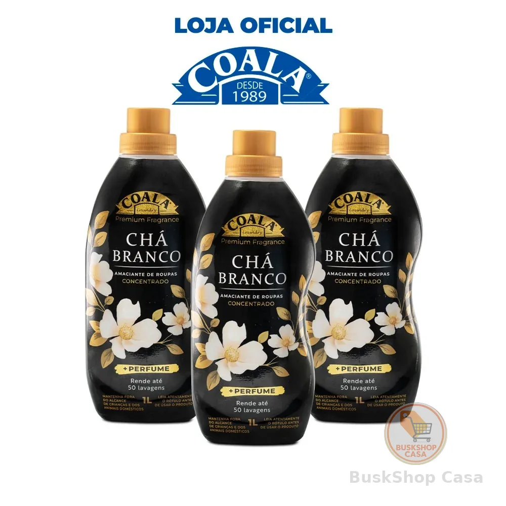 Kit Coala Laundry 3 Amaciantes - Chá Branco 1L