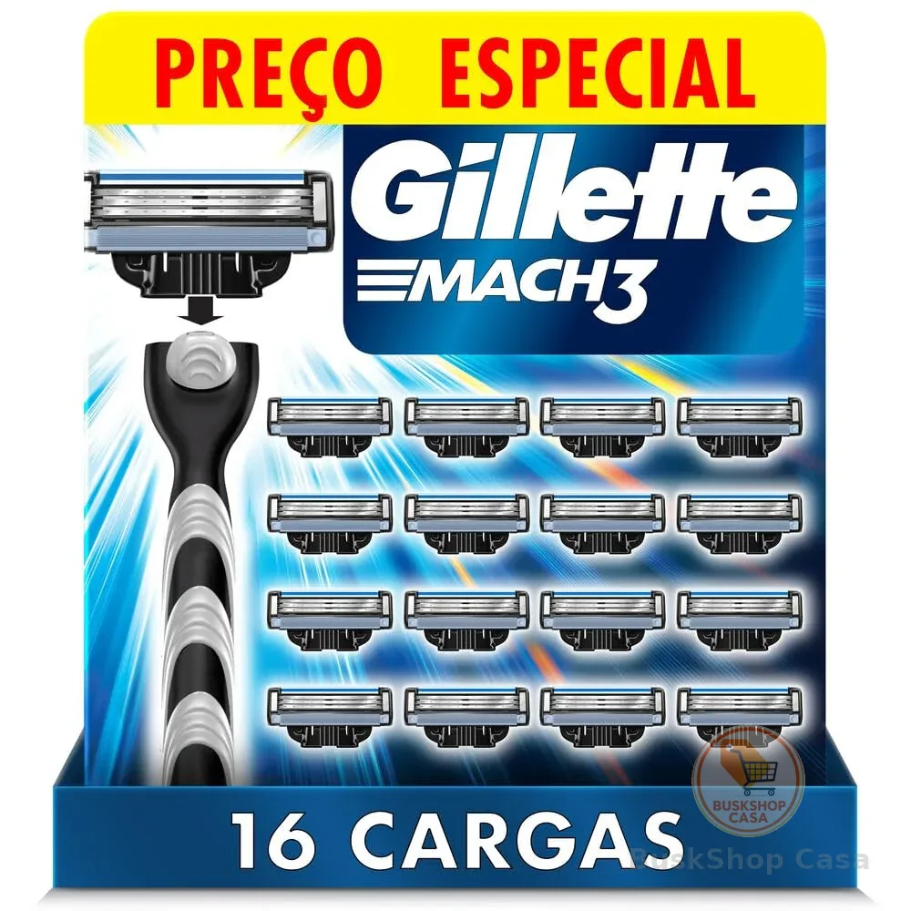 Gillette Mach3 - Refil Para Barbear, 16 Unidades