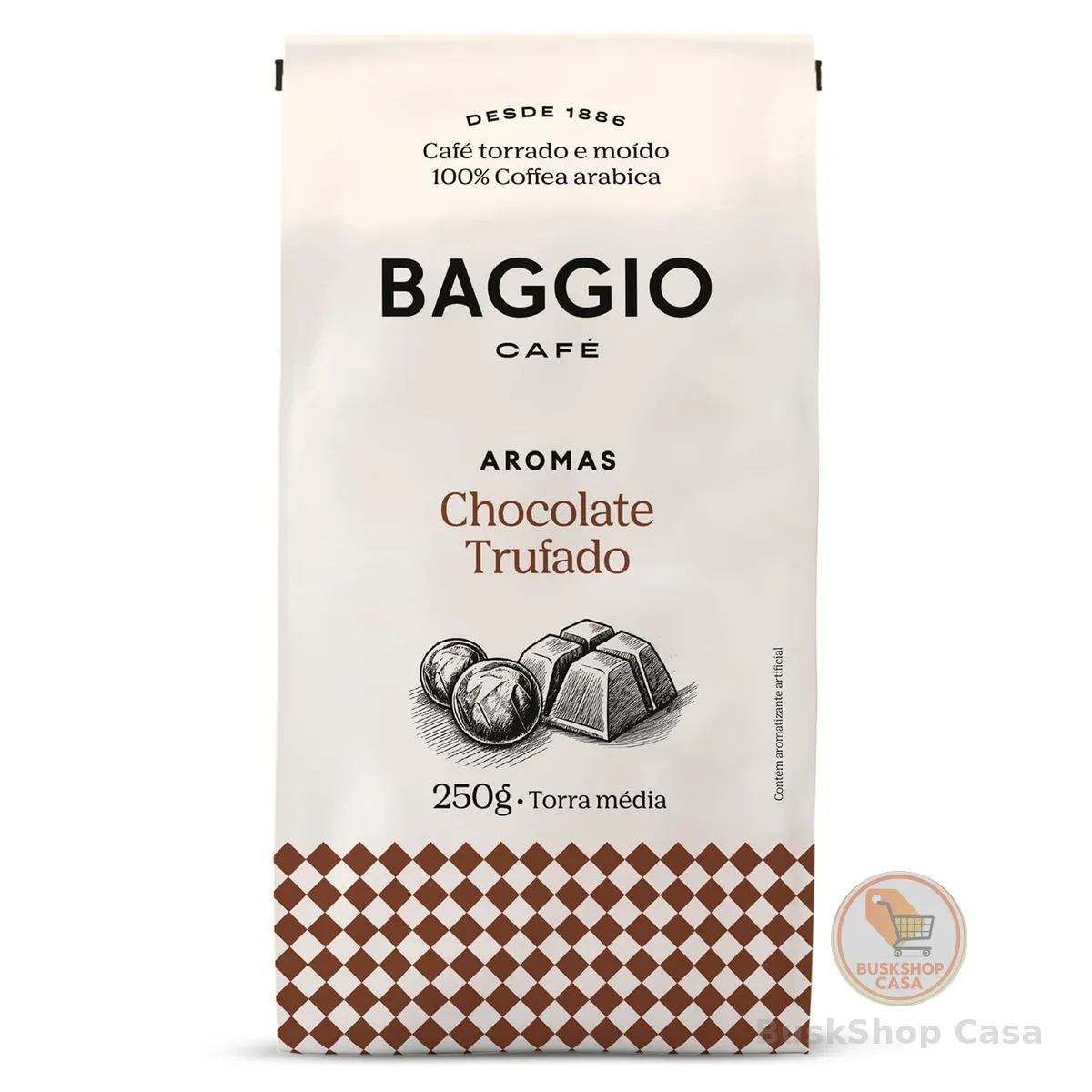 Baggio Café Café Torrado e Moído Aroma de Chocolate Trufado 250g