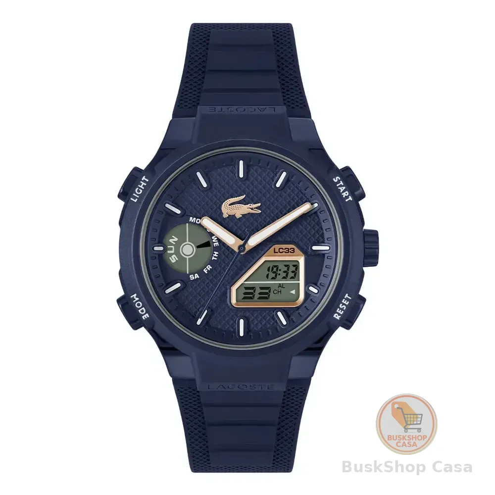 Relógio Lacoste Lc33 Masculino Em Borracha Azul 2011434 Azul Azul-escuro