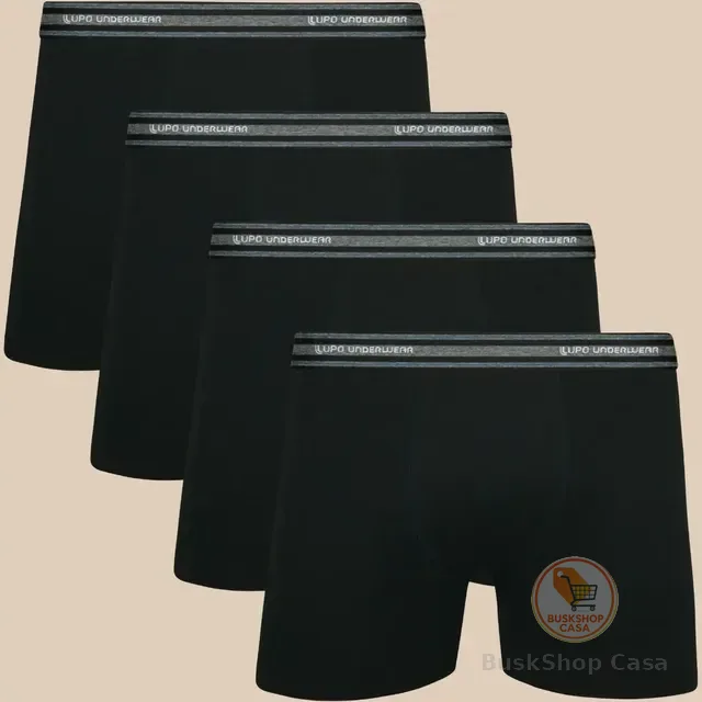 🧡 Kit 4 Cuecas Lupo Boxer Algodão Box Confortável Original