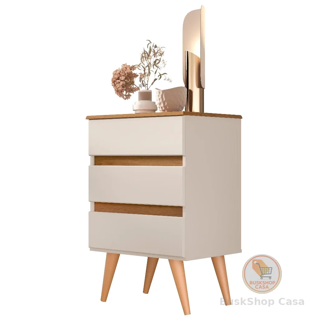 Mesa De Cabeceira Criado Roma 3 Gavetas Para Quarto - Várias Cores