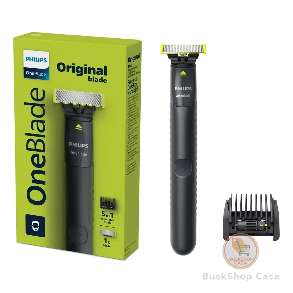 Barbeador E Aparador Elétrico Philips Oneblade Com Pente 5 Em 1, Sem Fio E À Prova D'água - Qp1425/10 Preto 5v
