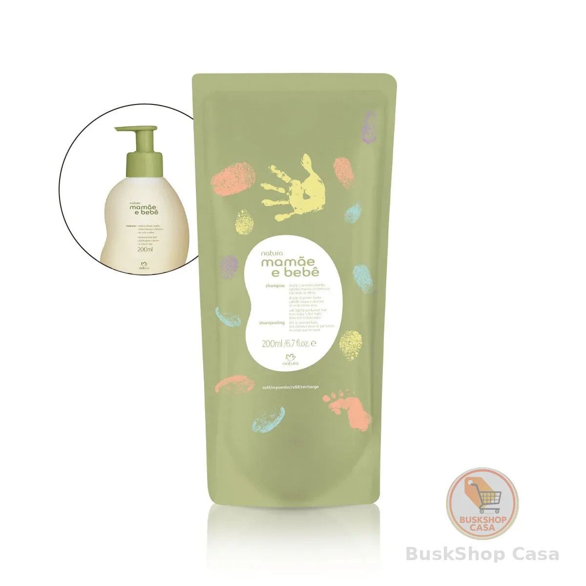 Refil Shampoo Infantil Mamãe e Bebê 200ml