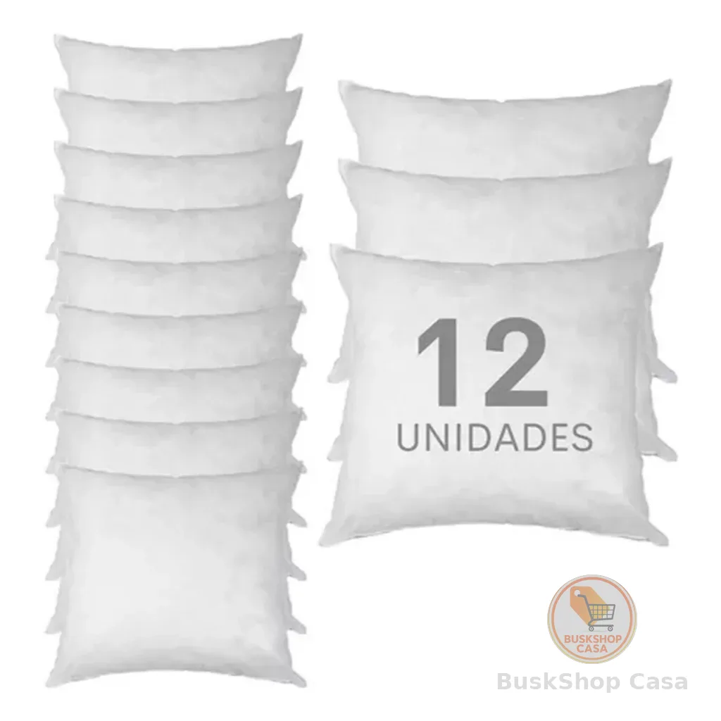 Kit até 12 Refil Almofadas 45cm x 45cm de Espuma Extra Macio - Envio Imediato