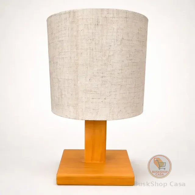 Abajur De Madeira Rustico Luminária De Mesa Quarto Sala