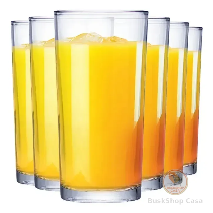 Jogo De Copos De Vidro Long Drink Para Água E Suco 255ml 6pcs Ruvolo Transparente