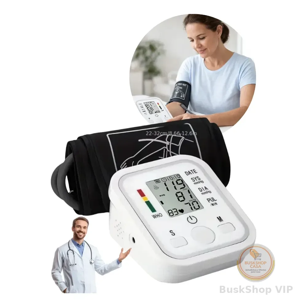 Aparelho Medidor Profissional Pressão Arterial Braço Branco