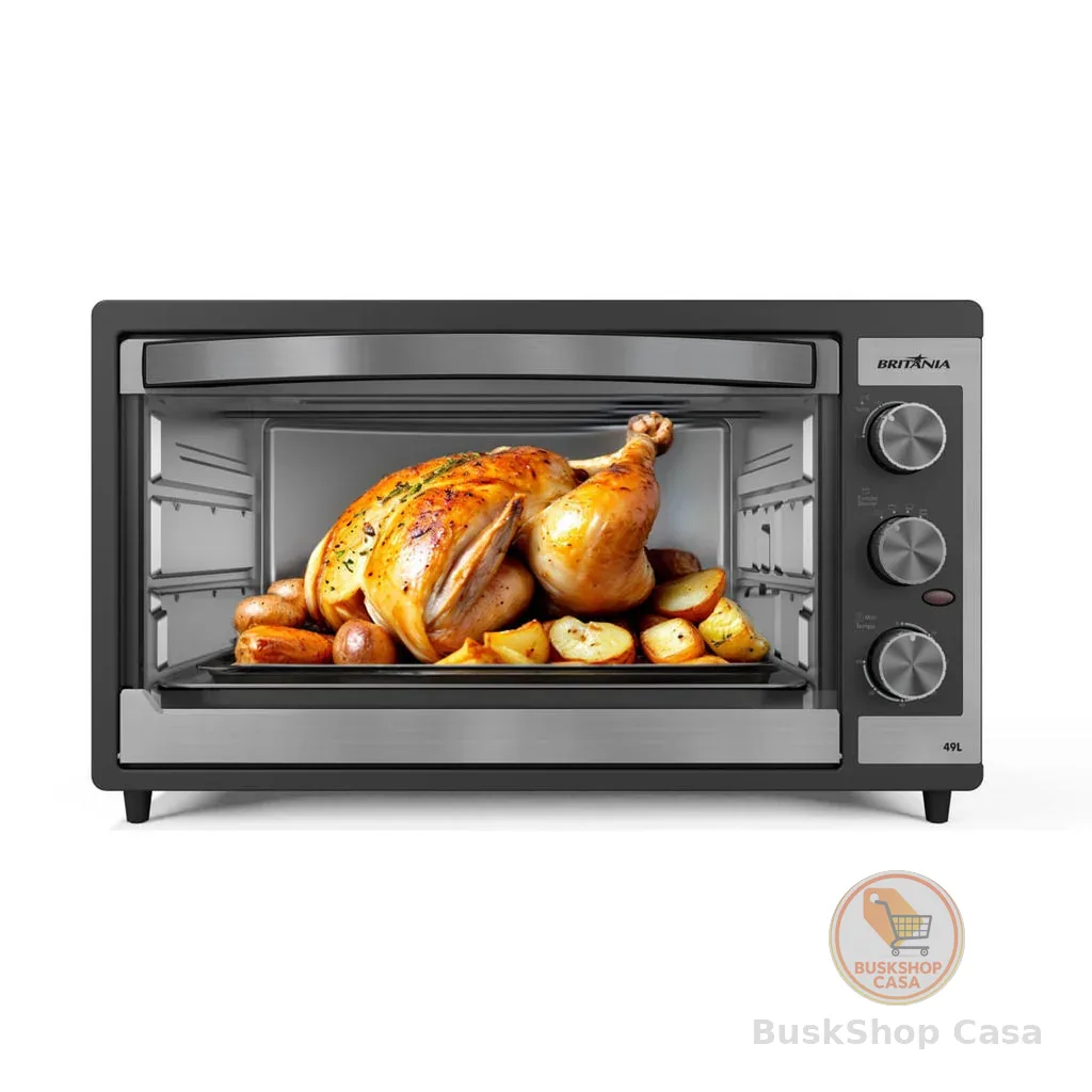 Forno Elétrico Britânia 49L Preto Dupla Resistência BFE49